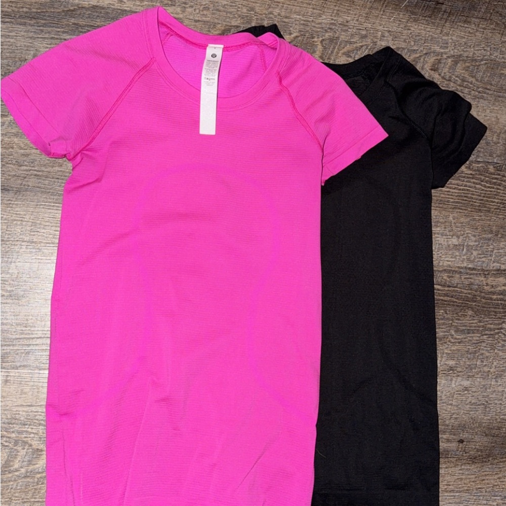 lululemon athletica Hot Pink and Black Athletic Tee Bundle